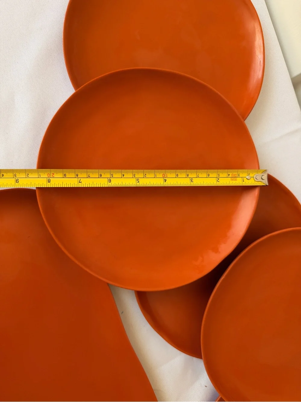 Crate & Barrel Terracotta Melamine Plate Set and server - Home Dining